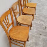 Series of 4 chairs of bistrot restaurant old 1950
