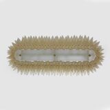 Mid-century Modern Style Italian Murano Glass and Brass Palmette Chandelier