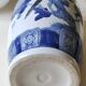 Asian baluster vase. Exotic floral/bird designs. Feather friezes, hearts. High 36 cm