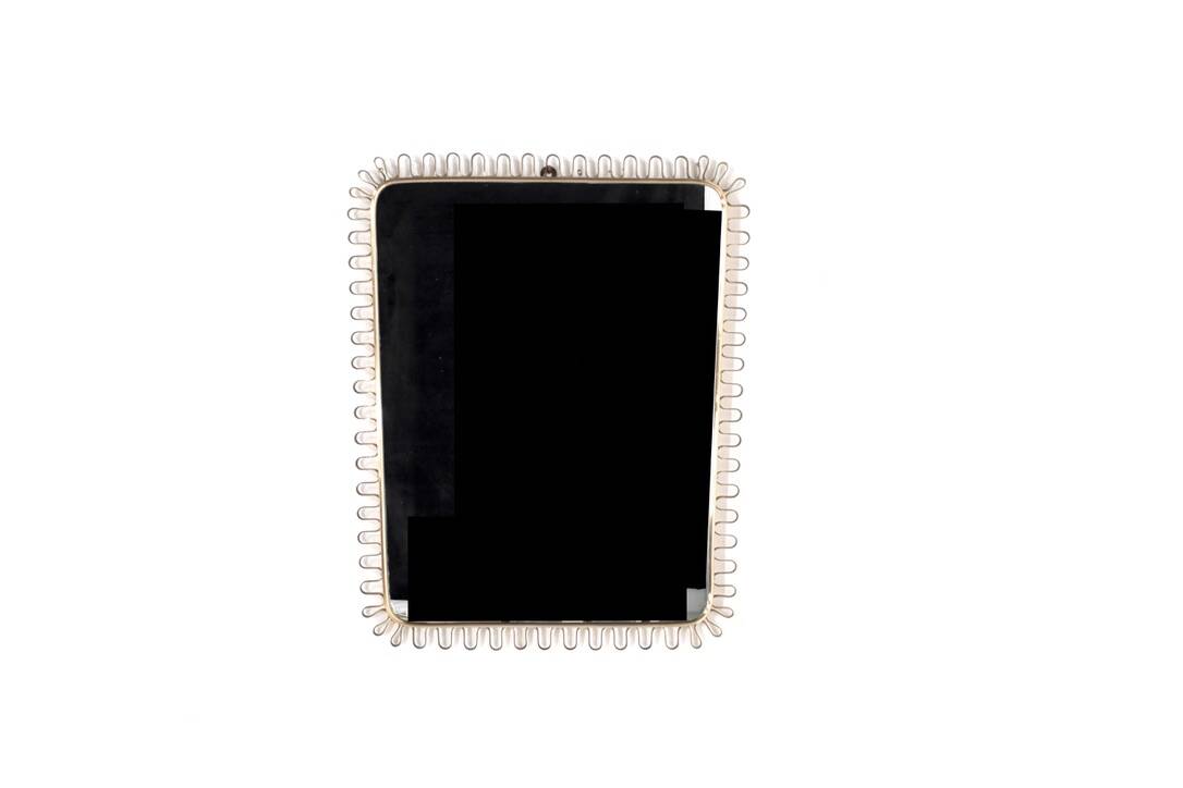 Brass wall mirror, Italy, 1950s