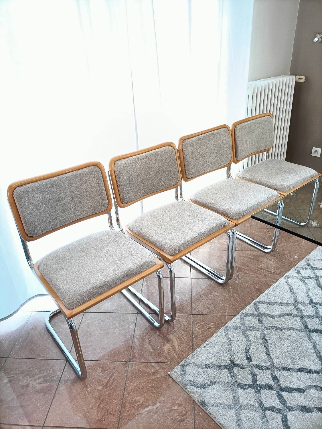 4 Cesca B32 Breuer chairs renovated beige