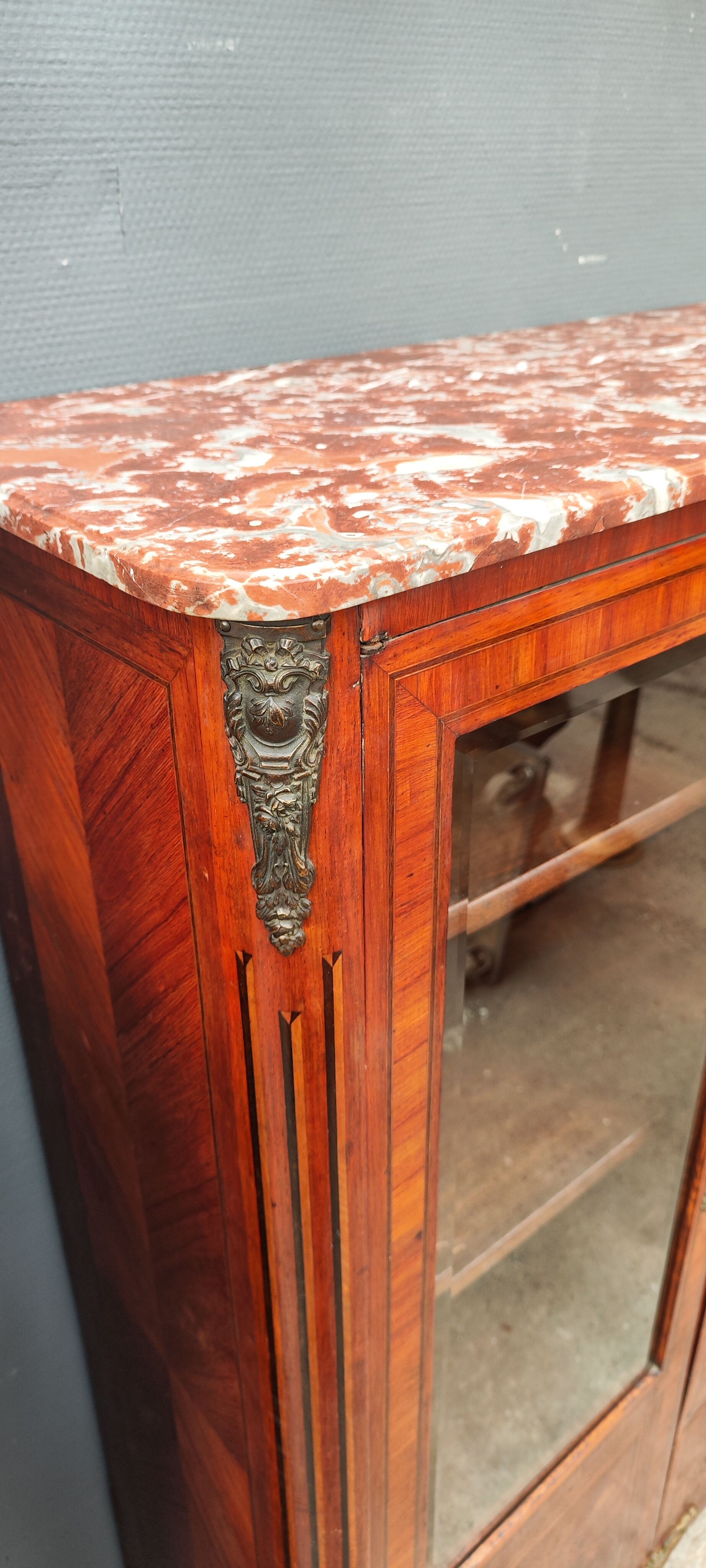 Old marquetry library showcase