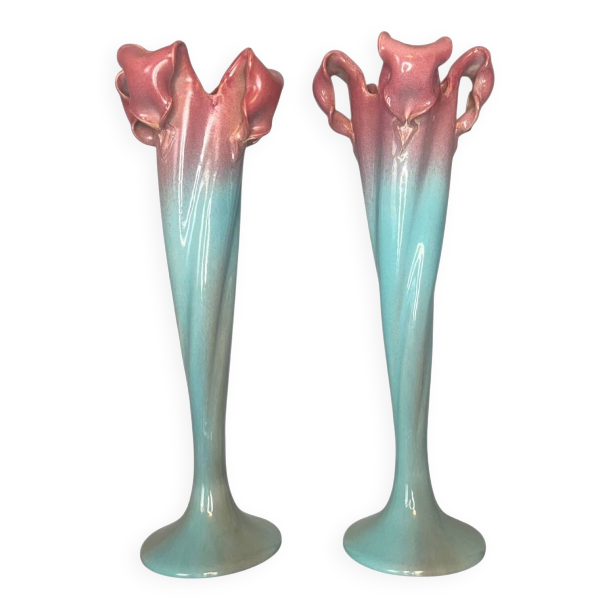 Pair of large Art Nouveau vases