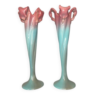 Pair of large Art Nouveau vases