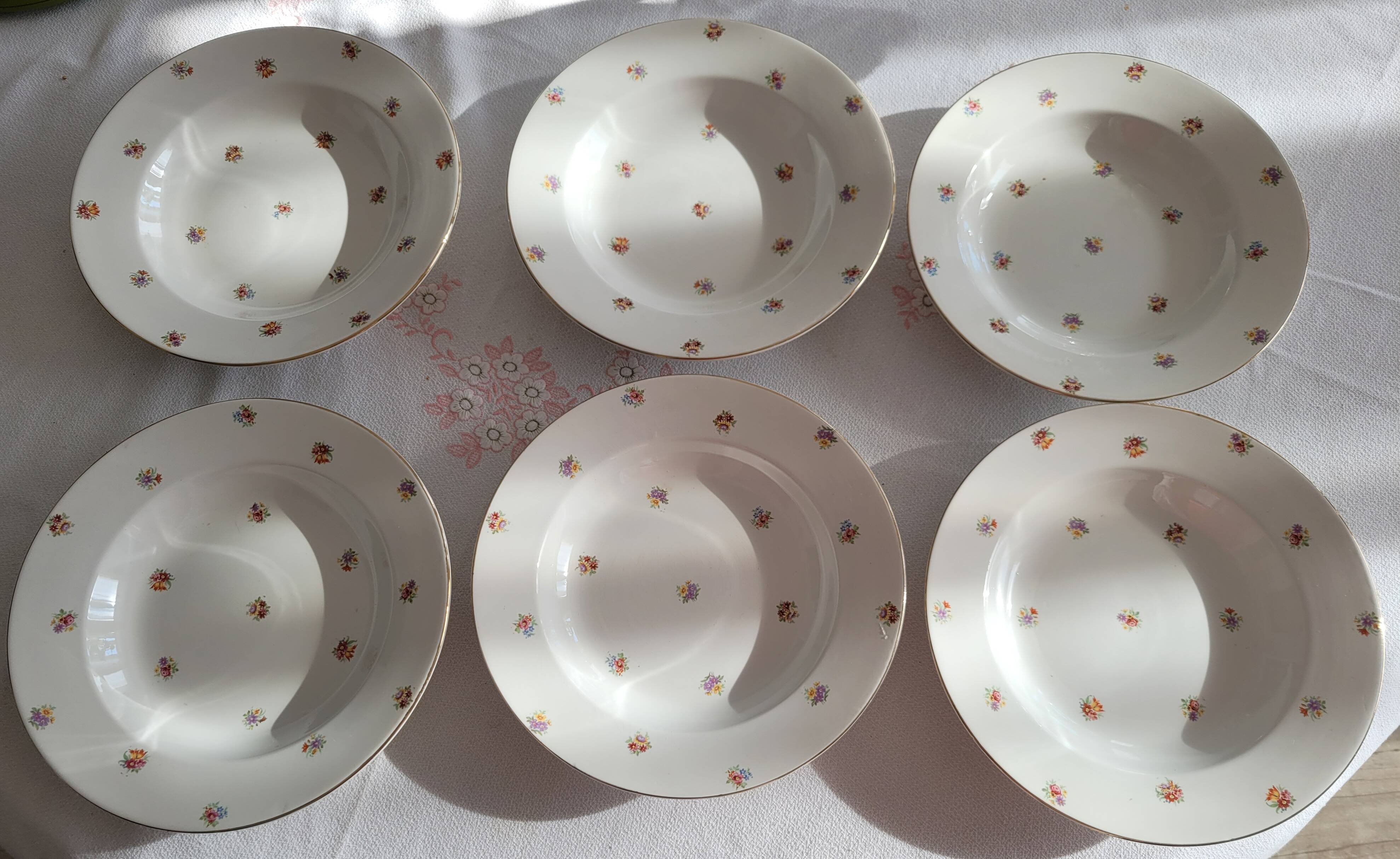 6 assiettes creuses vintage de Digoin Sarreguemines décor floral