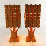 2 lampes scandinaves en pin 1960