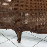 Louis XV style double cane basket bed, mid-20th century