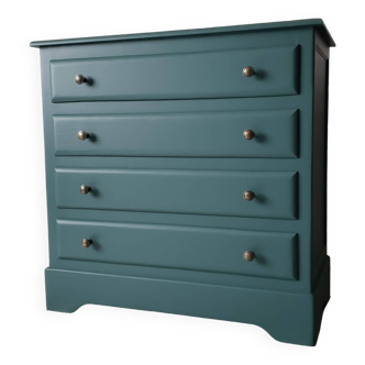 Old green renovated chest of drawers