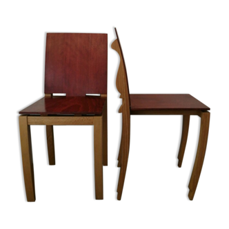 Pair of chairs Circa 1980 Eric Jourdan