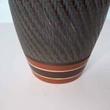 Vintage handmade ceramic vase, terracotta and oil.