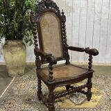 Louis XIII style armchair in oak - early 20th century