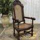 Louis XIII style armchair in oak - early 20th century