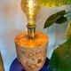 Ceramic lamp with walnut magnifying effect, Italian 1970s inspiration.