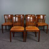Set of 6 leather dining chairs