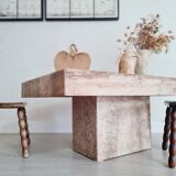 Travertine coffee table