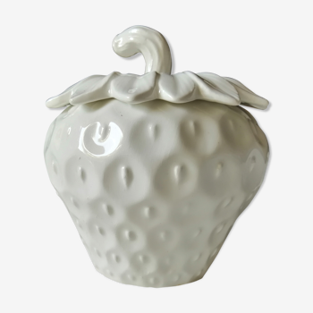 Confiturier en porcelaine d´Italie en forme de fraise