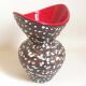 Vallauris Fat Lava Vase Red black 1950s Height 27 cm