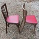 Baumann bistrot chairs wood and red imitation leather
