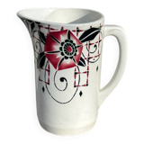 Coloured vintage Art Deco pitcher in St Amand earthenware.