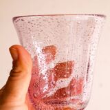 6 verres à eau soufflé bullé biot violet