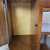 Pair of Art Decò bedside tables in walnut and thuja