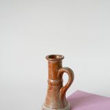 Pair of glazed sandstone candlesticks, 1970