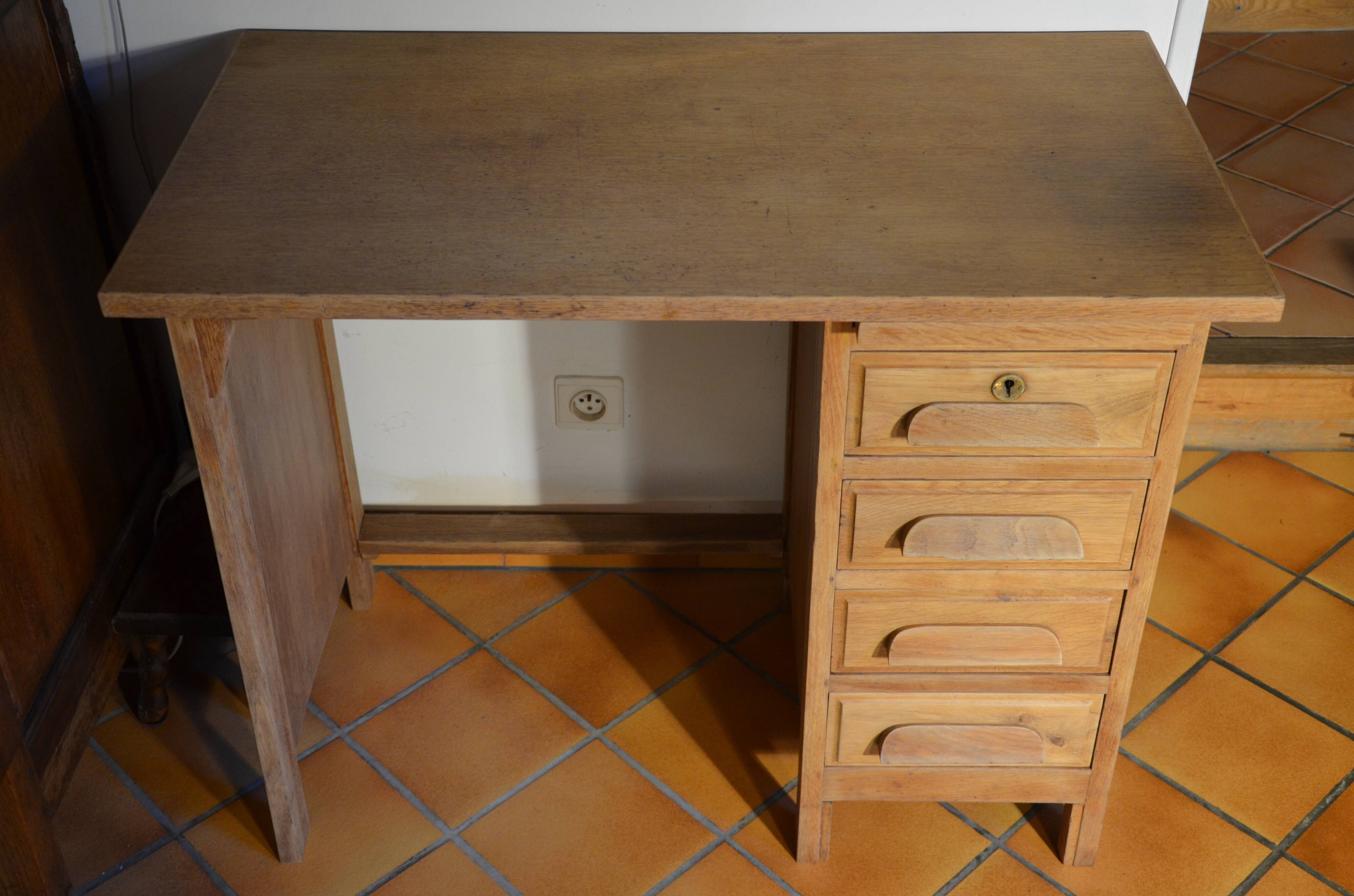 Small vintage oak administration desk