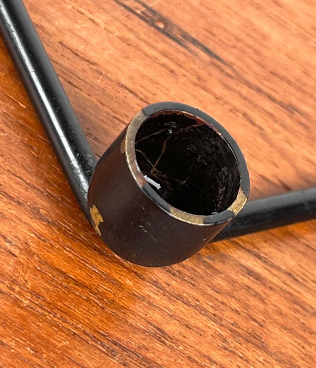 Mid-century Danish minimalist metal candlestick from the 1960s.