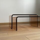 2 altuglas smoked nesting coffee table, 1970s