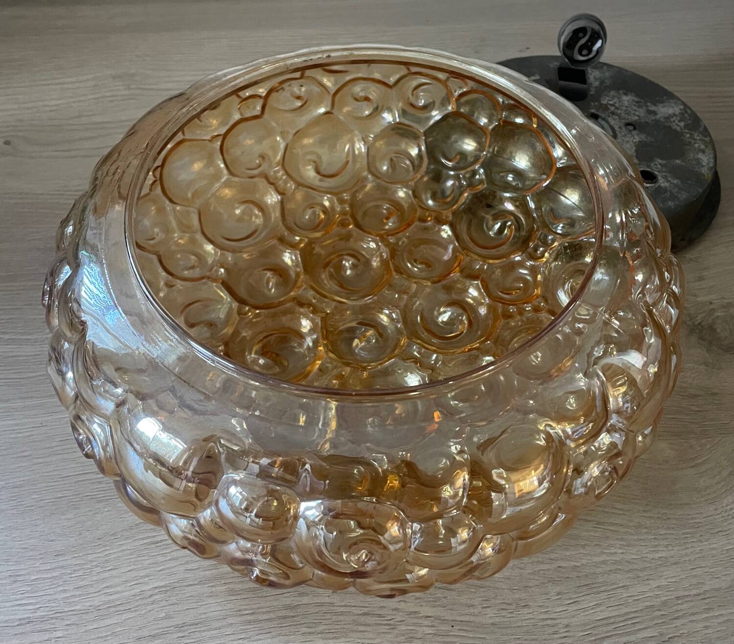Helena Tynell Vintage Snail Amber Glass Ceiling Light