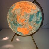 Vintage globe 1974 terrestrial tripod glass Taride