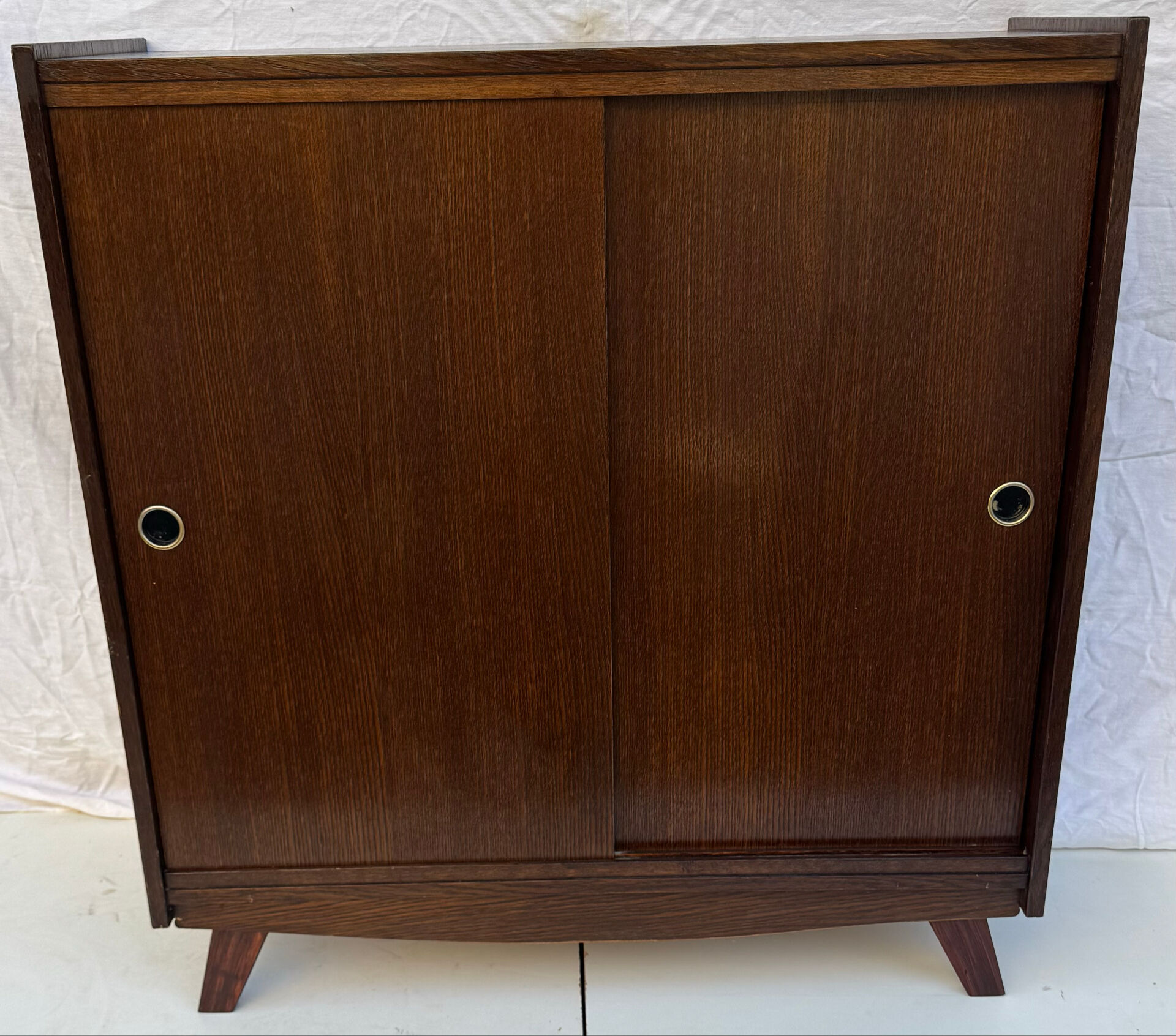 Vintage shoe cabinet with tapered legs