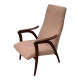 Swedish mid century modern teak high back chair