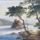 Painting XIX° century "Breton coast" Marine signed R. Lambert