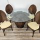 Ensemble table et quatre chaises en osier et bambou par Vivai Del Sud, 1970