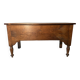 Large antique oak chest with turned legs