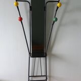 Vestiaire porte manteau boules de billard et miroir style Roger Feraud