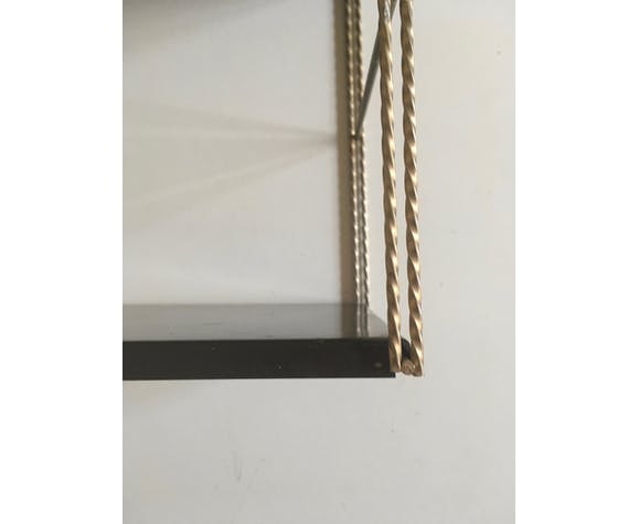 String shelf with twisted golden frame