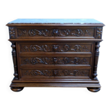 Walnut Commode by P. Guinand-Leglas, Renaissance style – 1920