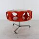 Space age 70s orange syntheric bar on casters