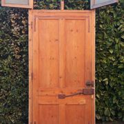 Porte d'entrée et son cadre imposte en verre translucide, début XXème