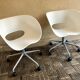 Fauteuil pivotant à roulette Tom Vac design Ron Arad édition Vitra vintage 90 blanc