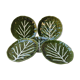 5 green ceramic dessert plates