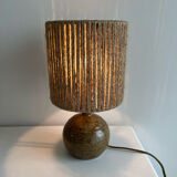 Lamp in stoneware and jute