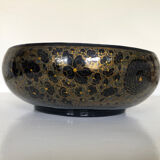 Antique black lacquered wooden coupe with gold decoration - late 19th century