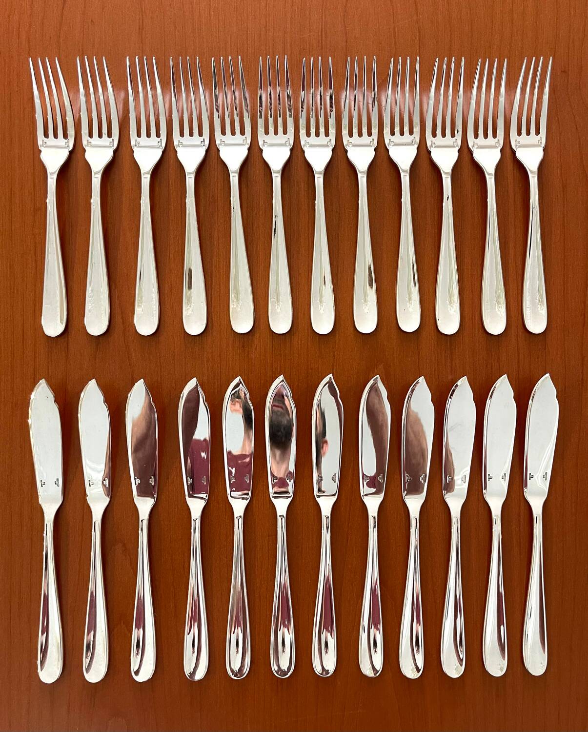 Christofle Dax model, fish cutlery