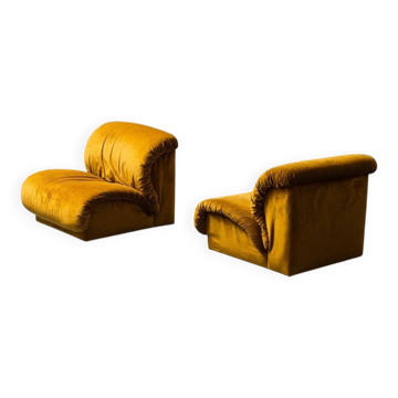 Pair of Tiffany Doimo Salotti lounge chairs, 1970s