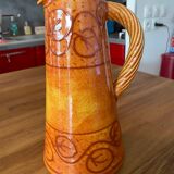Pitcher in vintage sandstone - Signed P. Duriez