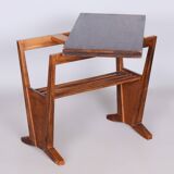 Restored Midcentury Oak Folding Table, Revived Polish, Czechia, 1950s