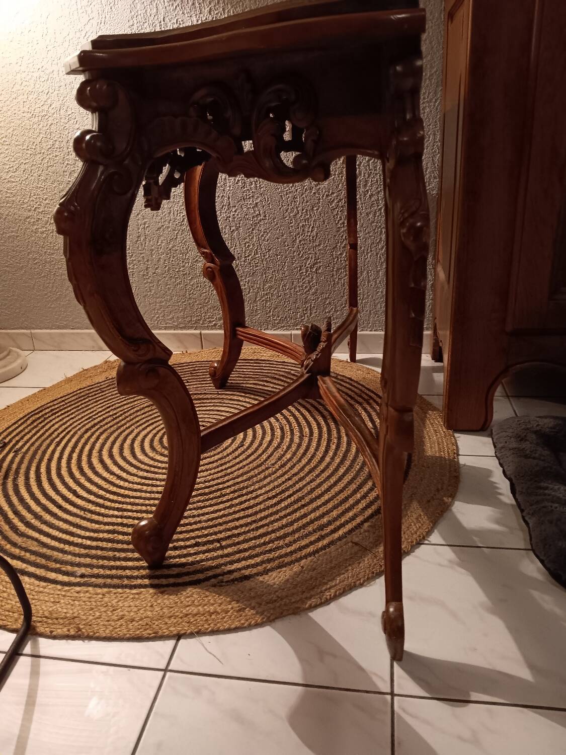 Carved wooden console